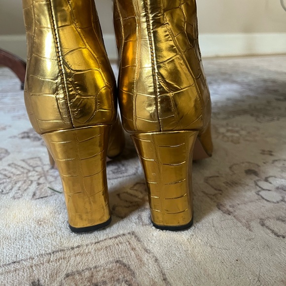 J. Crew Collection Croc Embossed Gold Boot - Picture 3 of 4